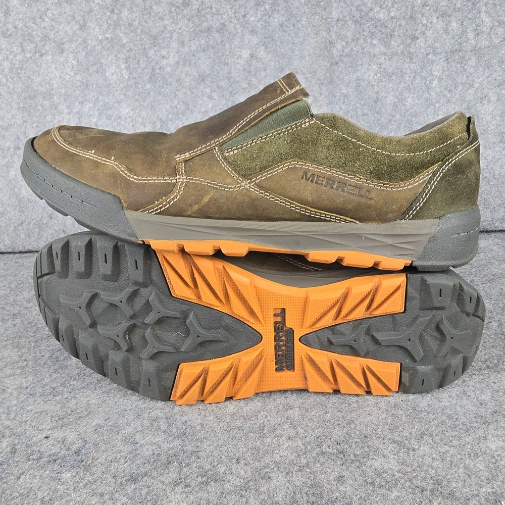 Merrell Lexton Mens 11 Dusty Olive Leather Suede Trail Moc Slip On Shoes J49597